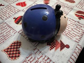Salvadanaio ceramica blu coccinella