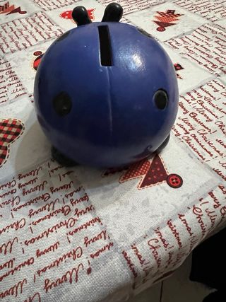 Salvadanaio ceramica blu coccinella