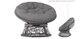 Sillón Giratorio Ratán Gris