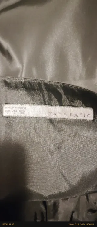 Vestido Negro Zara Basic Talla L / 40.