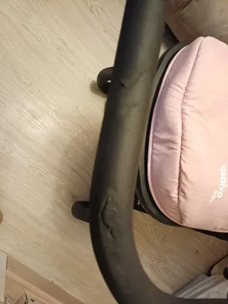 OFERTA!!! Cochecito bebé rosa y gris 3 piezas.