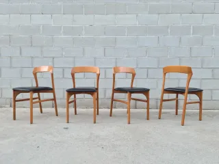 4 sillas estilo danés. Vintage, 70s.
