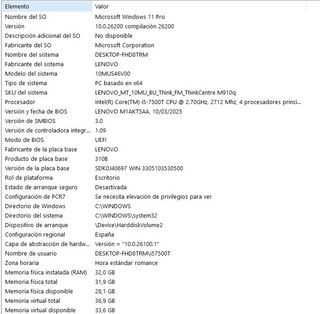 Mini PC Lenovo ThinkCentre 910Q i5 32GB