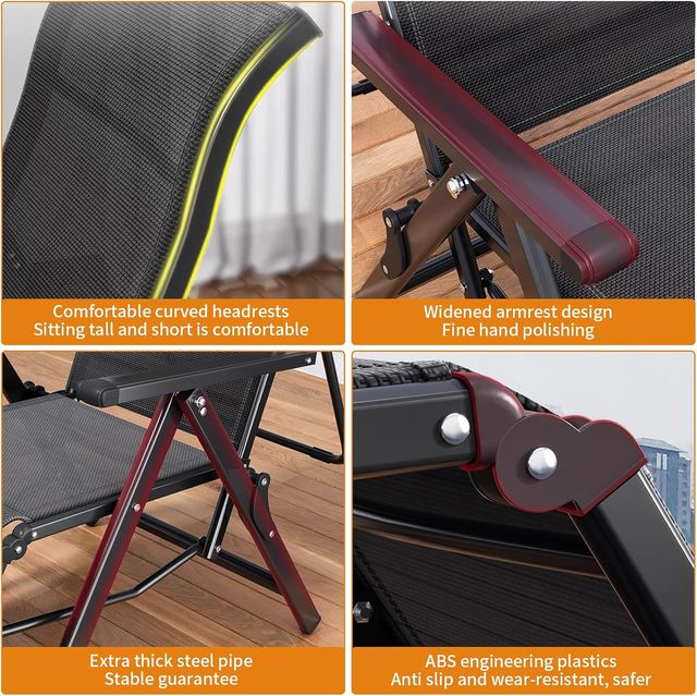 Tumbona grande Ajustable 0-170° Plegable