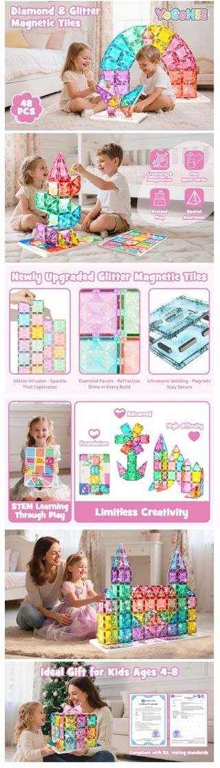 NUEVO! Set 48 Bloques Magnéticos Purpurina