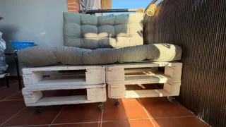 Cojines Grises para sofa de palet de 80x120.