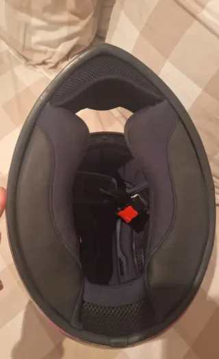 Casco de moto NZI rosa y negro