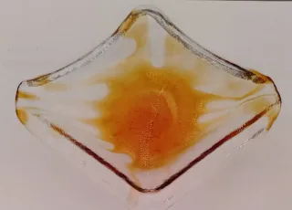 Centrotavola Vetro Murano Arancio Trasparente