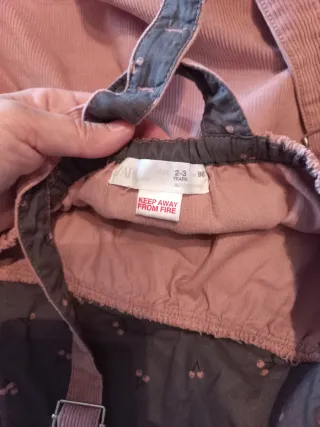 Lote vestido pana y camiseta rosa. Talla 2/3.