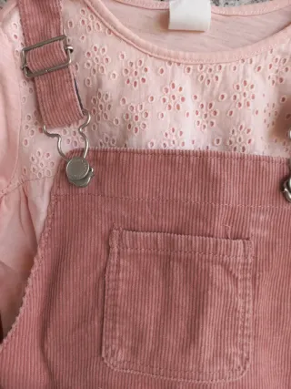 Lote vestido pana y camiseta rosa. Talla 2/3.