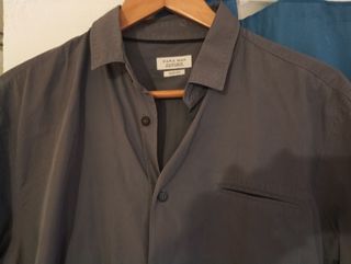 Camisa Zara Hombre Talla L Slim Fit Gris