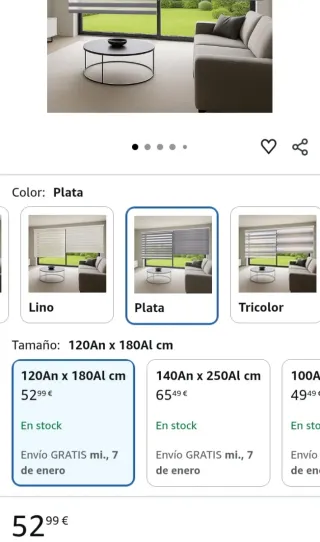 Estores Noche y Día STORESDECO Plata