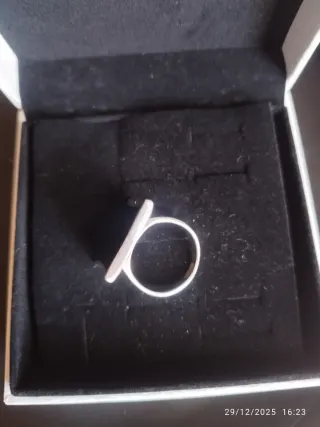 JUEGO ANILLO Y COLGANTE MACIZO DE PLATA DE LEY