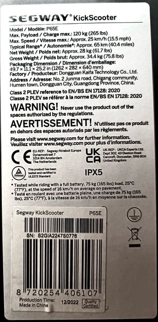 Patinete Segway KickScooter P65E