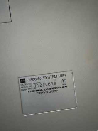 Ordenador Toshiba T1800/60 Histórico