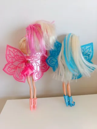 2 Muñecas Hada rosa y y azul nuevas