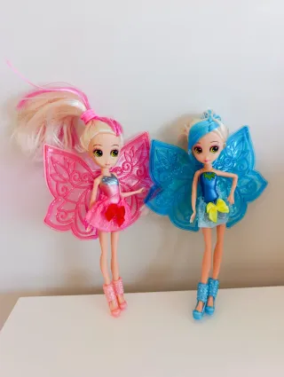 2 Muñecas Hada rosa y y azul nuevas
