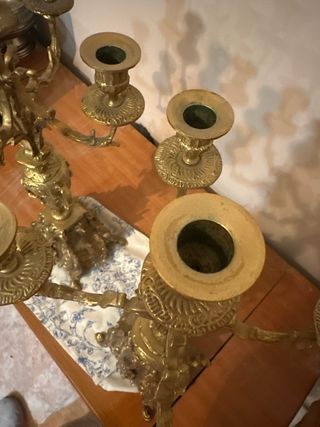 Candelabros de hierro dorados (2 unidades)