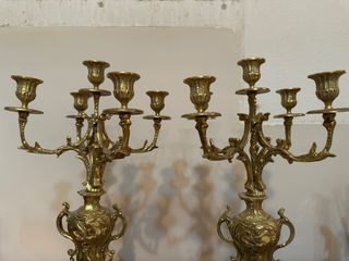 Candelabros de hierro dorados (2 unidades)