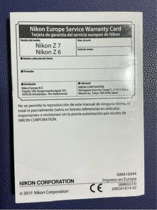 Nikon Z6 y Z7 (Manual en Español) 245 páginas