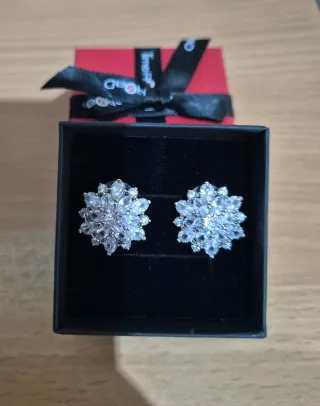 Pendientes circonitas rodio y plata