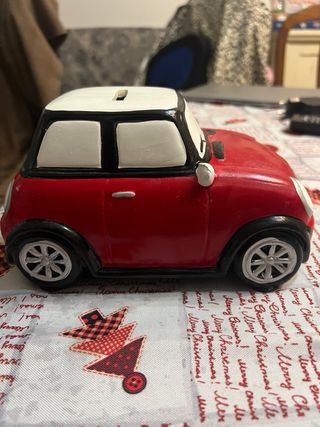 Salvadanaio Mini Cooper Ceramica Rosso