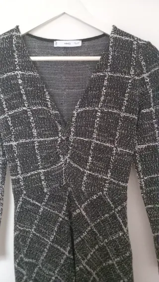 Vestido Mango Largo Gris Talla S