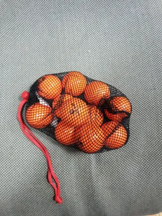 Bolsa con pelotas naranjas