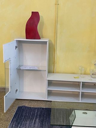 BARATO CONJUNTO DE MUEBLE DE SALON BLANCO NUEVO