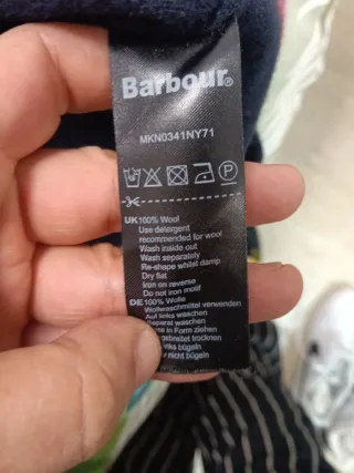 Jersey Barbour cuello redondo azul talla L