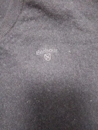 Jersey Barbour cuello redondo azul talla L