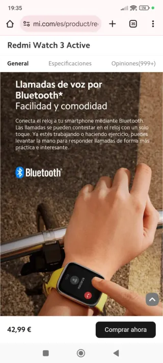 Xiaomi Redmi Watch 3 Active Negro(son 2  unidades)