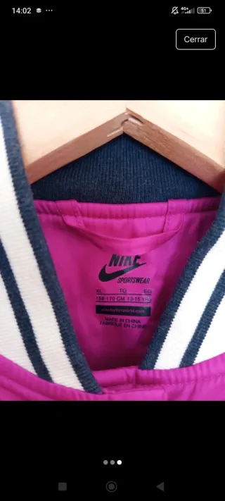 Chaqueta Nike Bomber Rosa y Azul