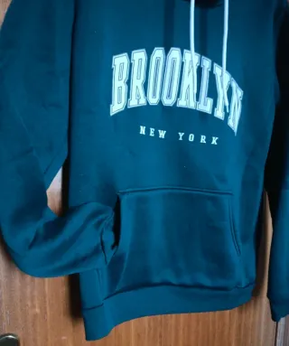 Sudadera Shein Brooklyn Talla S Verde Oscuro