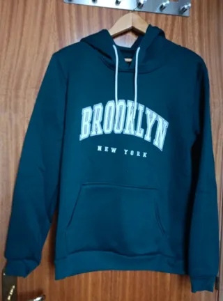Sudadera Shein Brooklyn Talla S Verde Oscuro