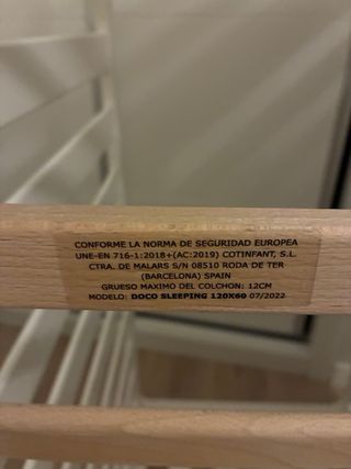 Cotinfant DOCO Sleeping Cuna y colchon ecus care
