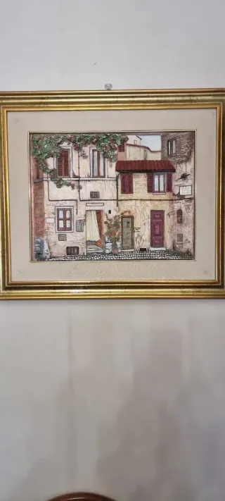 Quadro decorativo in pietra e legno