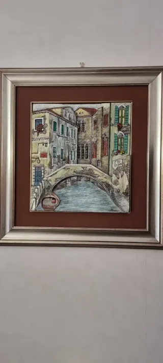 Quadro decorativo in pietra e legno
