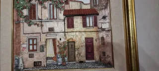 Quadro decorativo in pietra e legno