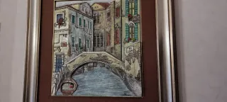 Quadro decorativo in pietra e legno