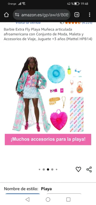 **NUEVO** Barbie Extra Fly Playa Muñeca EN SU CAJA