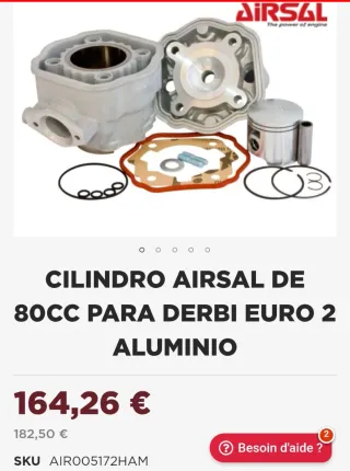 Cilindro Airsal Big Bore 80cc Derbi Euro 2