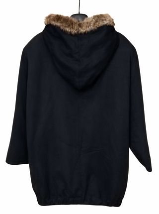 Cappotto vintage con ecopelliccia e alamari