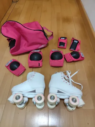 Set Patines Niña Talla 32 + Protecciones