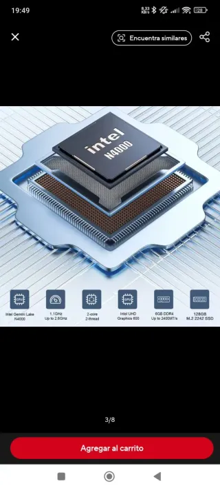 Mini PC MLLSE M2 Air Intel N3350 6GB RAM 64GB SSD