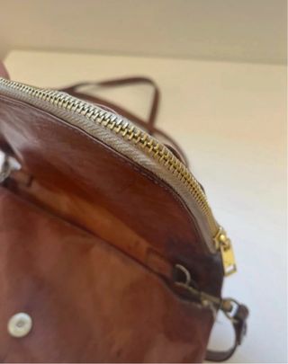 Bolso Piel Vintage Marrón Original