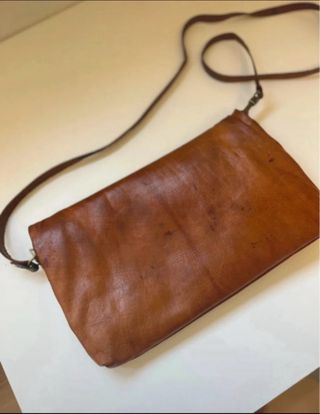 Bolso Piel Vintage Marrón Original