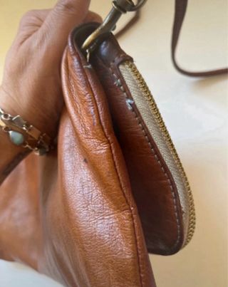 Bolso Piel Vintage Marrón Original