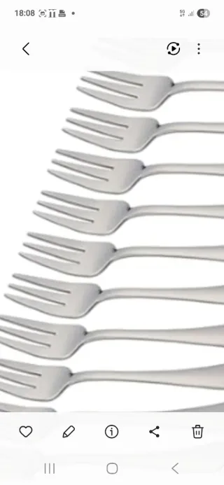 Juego de cubiertos de metal plateado 15 tenedores