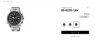 Reloj Casio Edifice Cronógrafo Negro/Plata